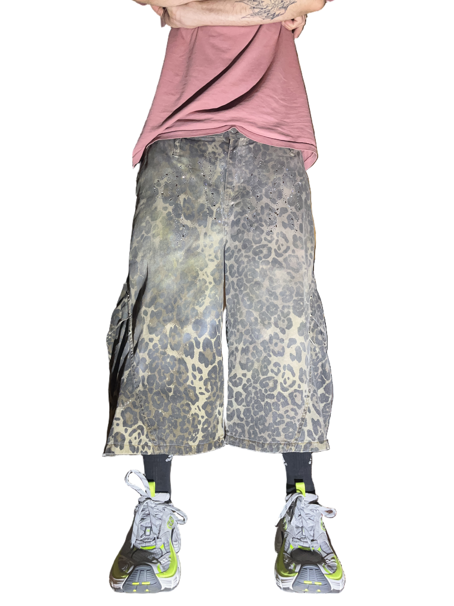 Leopard Rhinestone Colossus Jorts