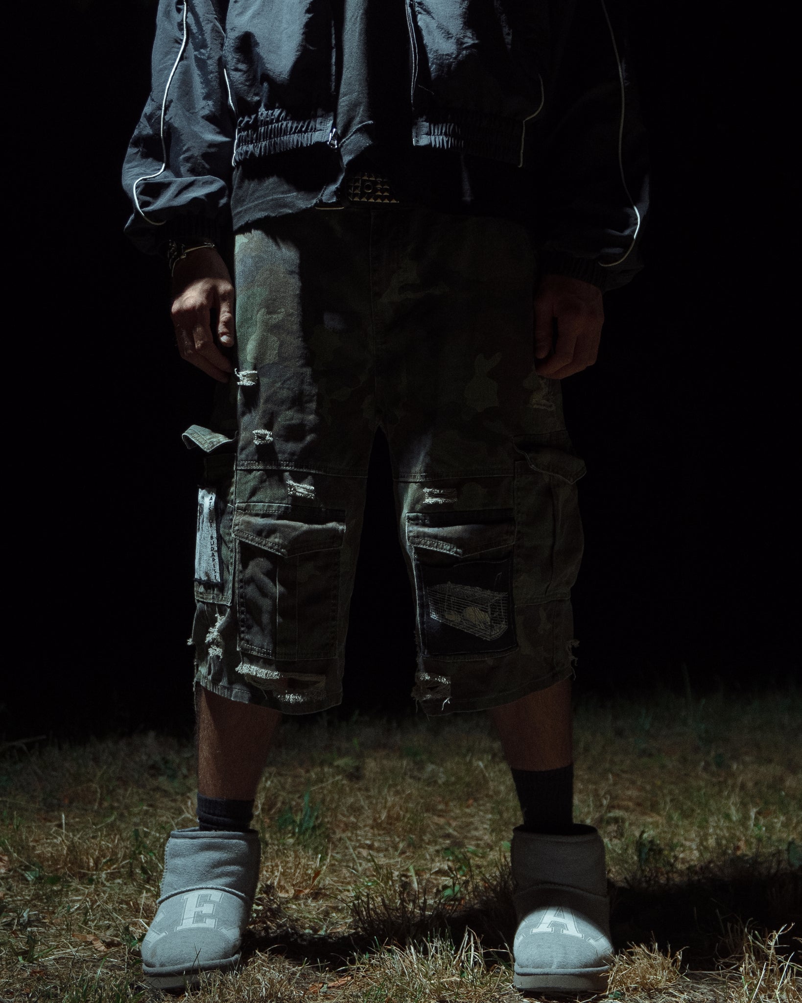 Rats Camo Cargo Shorts