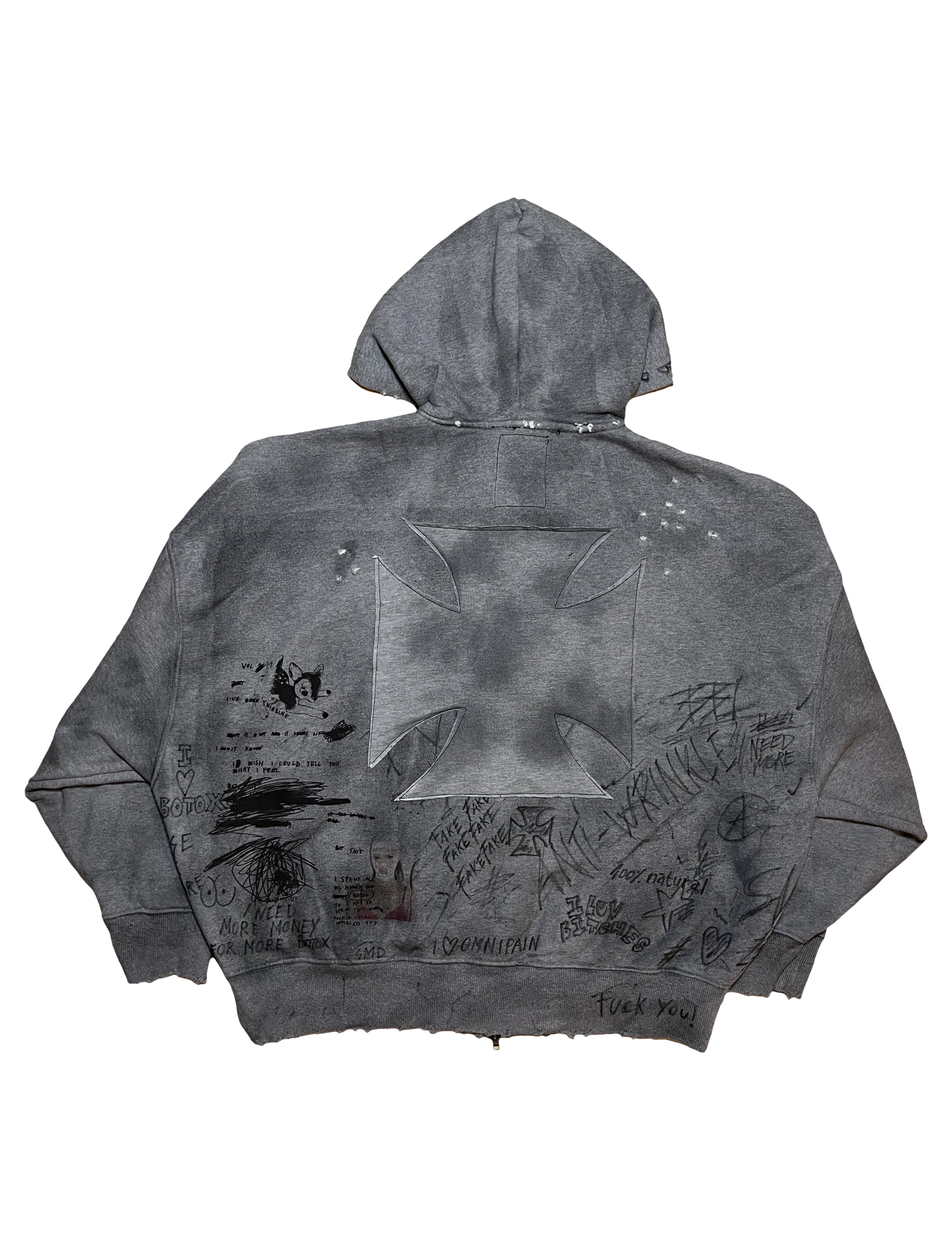 BOTOX GRAFFITI ZIP-UP HOODIE