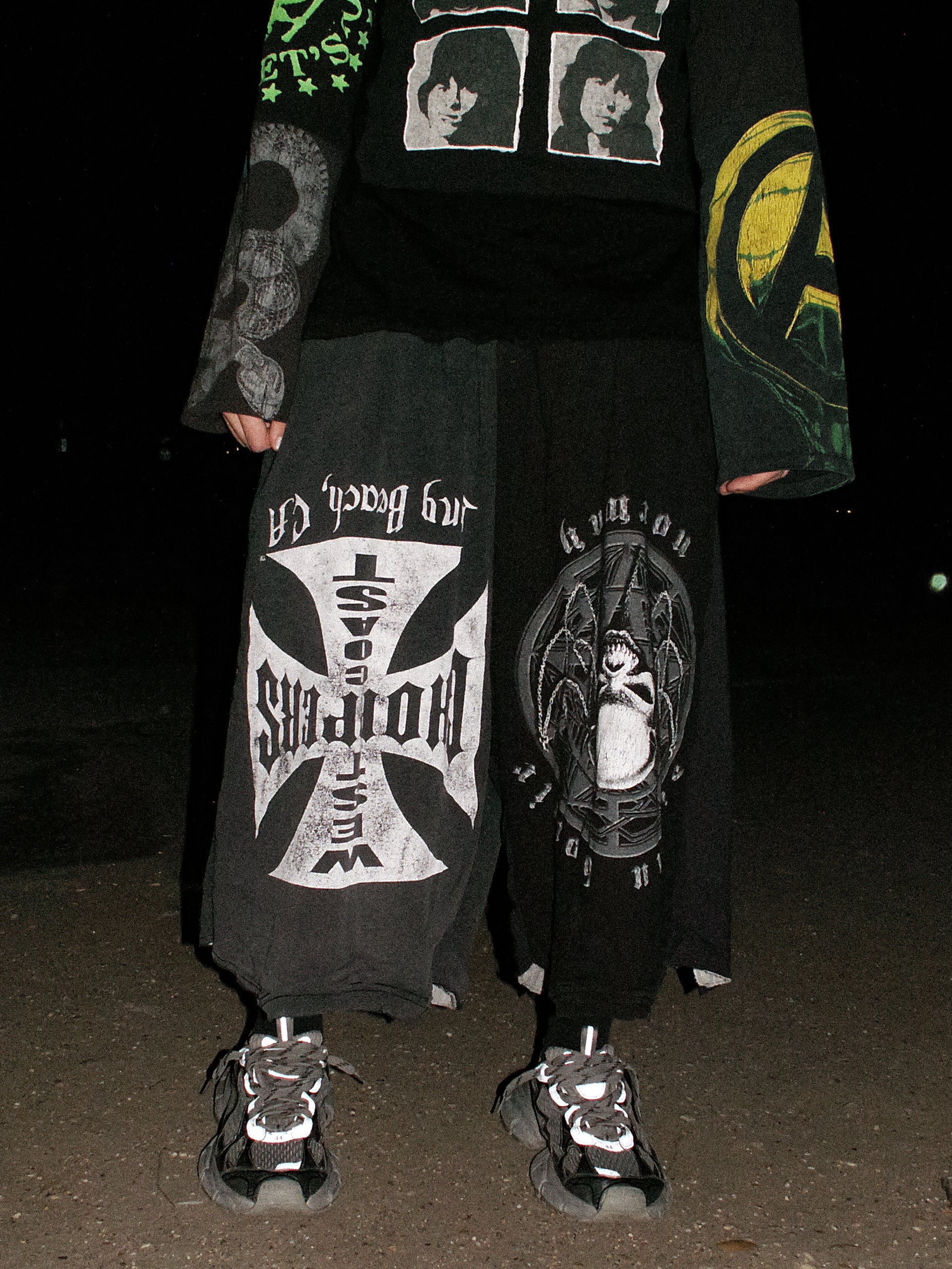 RECONSTRUCTED WIDE-LEG SHORTS