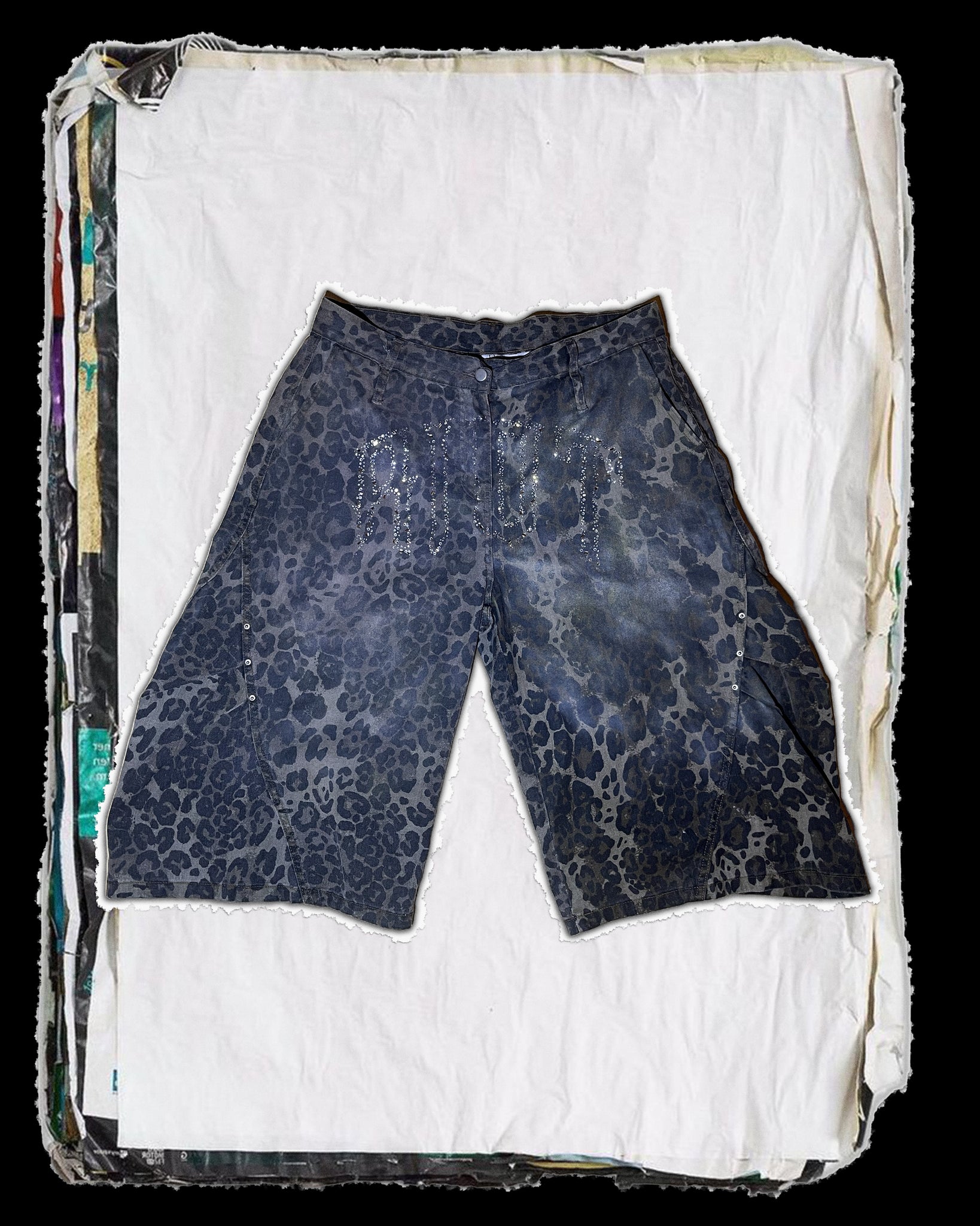 Leopard Rhinestone Colossus Jorts