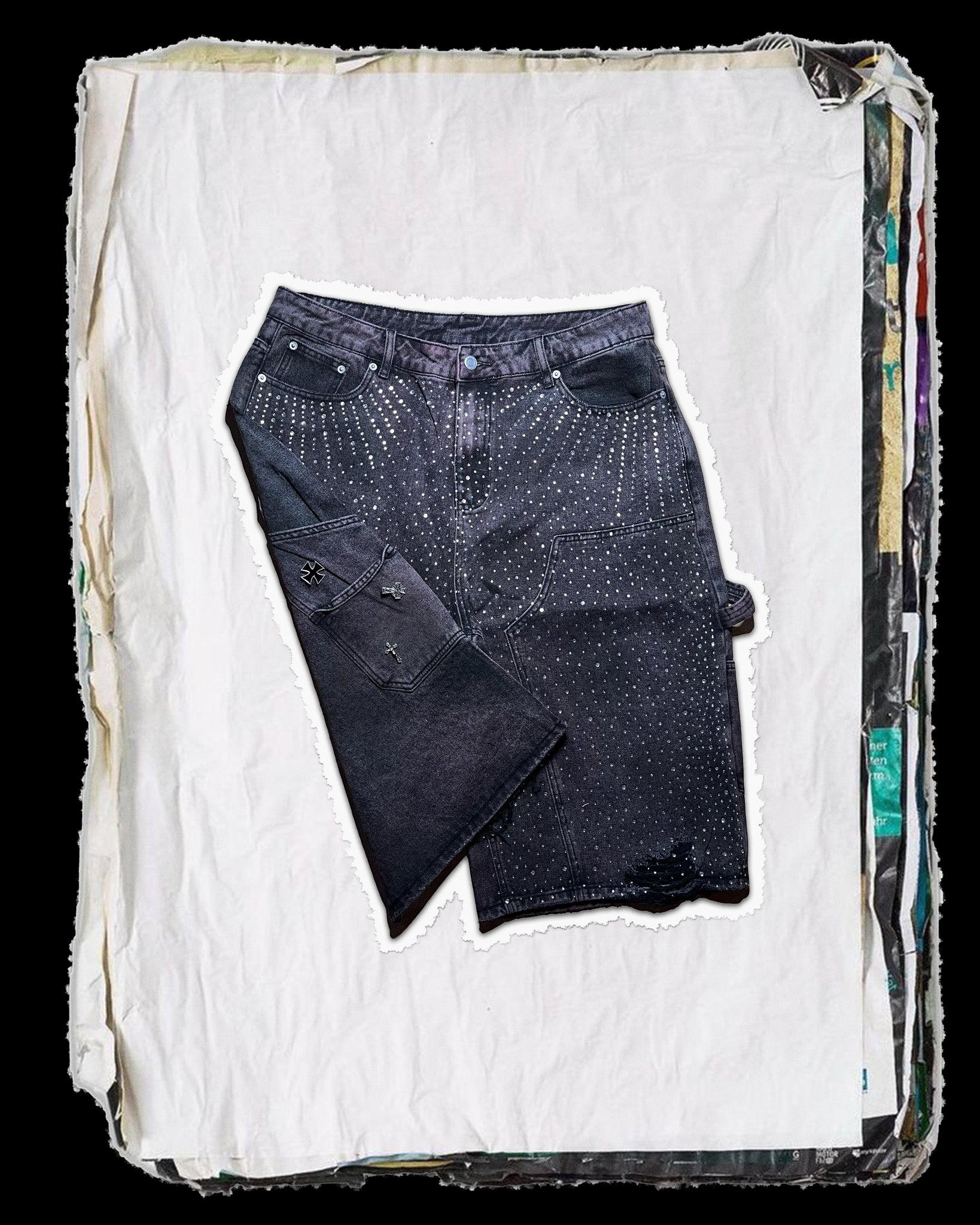 Rhinestone Denim Jorts